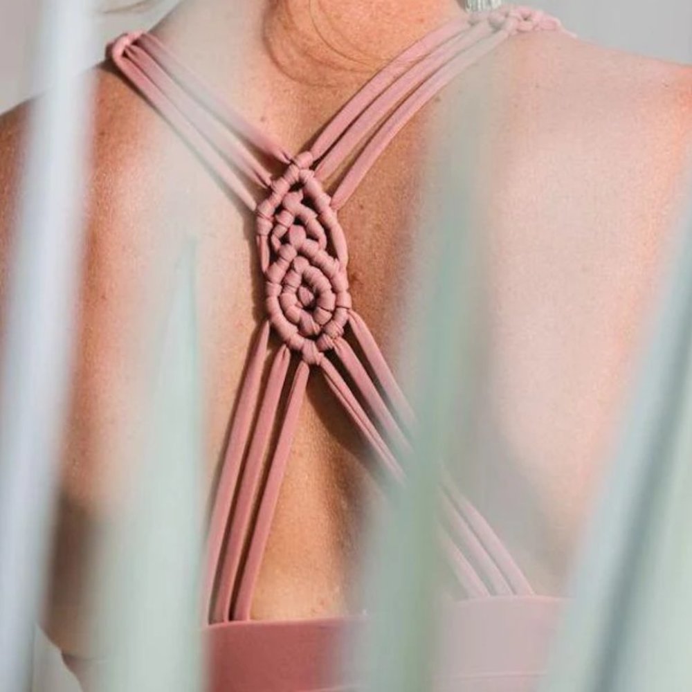 THE OM COLLECTION--Weave Back Bra, color Rose, size Medium